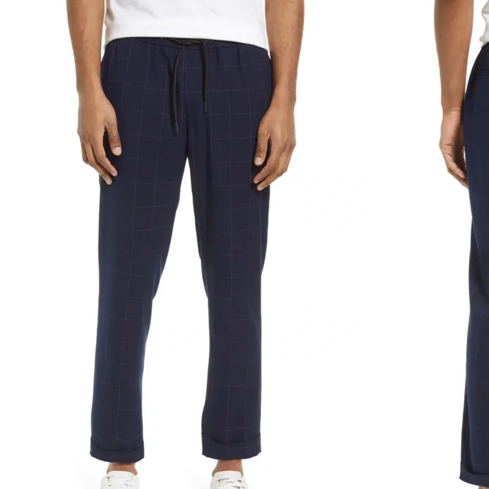 OPEN EDIT Men's E-Waist Plaid Stretch Pants NEW size small